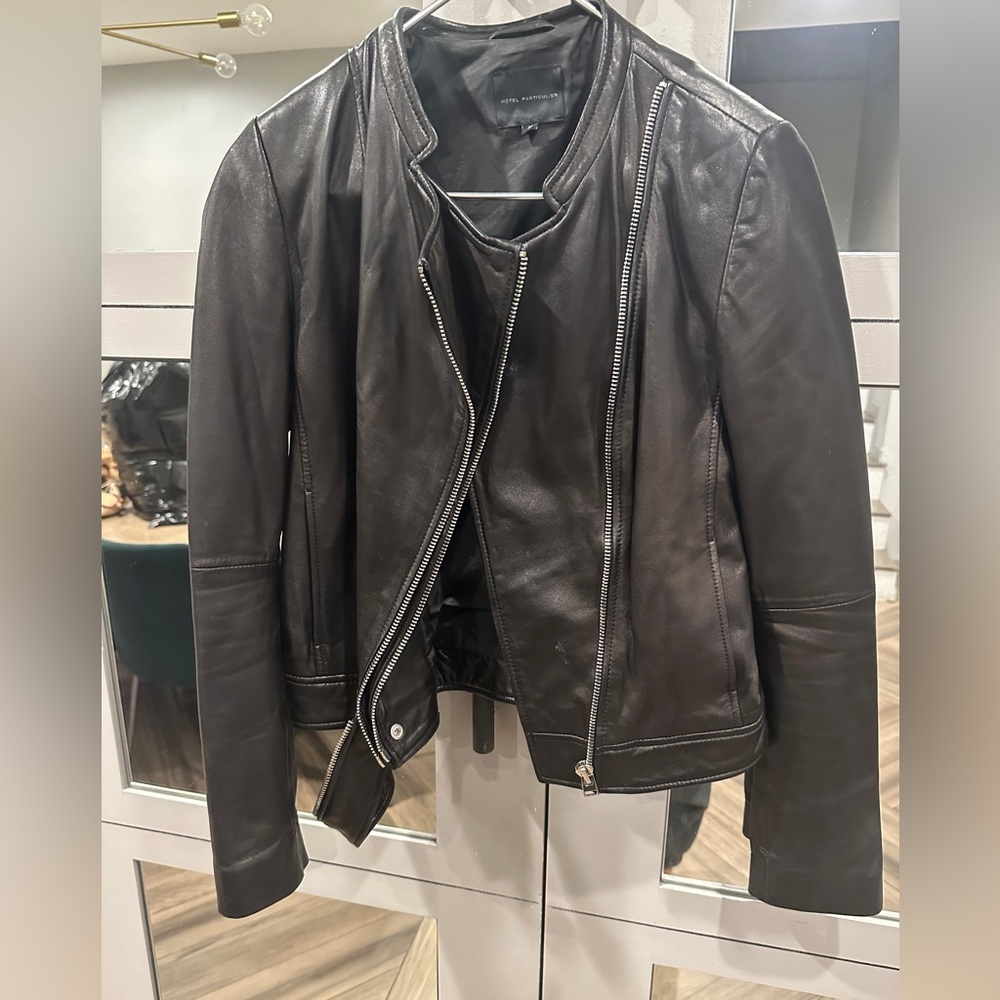 Hotel Particular Chocolate Brown Real Leather Jacket